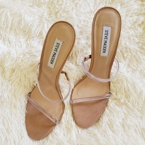 Steve Madden Mina Clear Strappy Heels Size 8